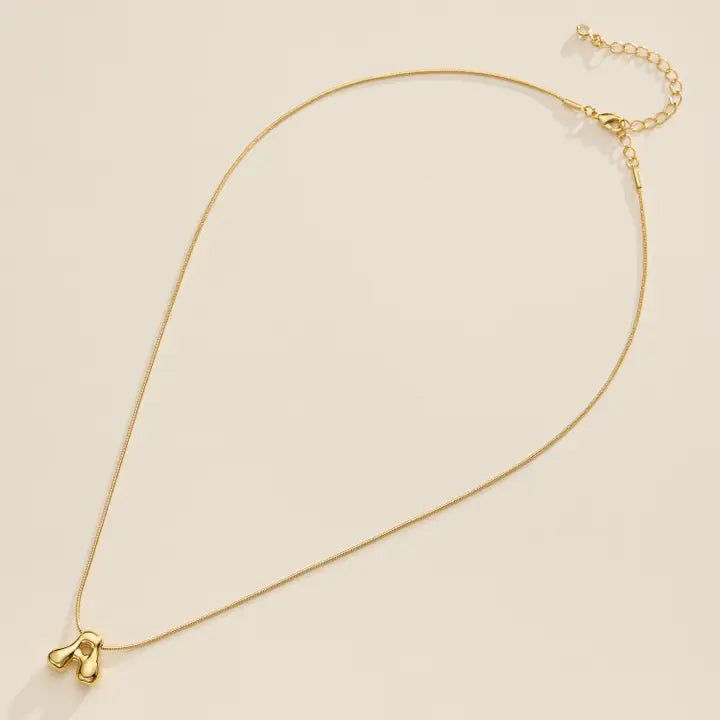 16 Assorted 18K Gold Dipped Bubble Initial Necklace