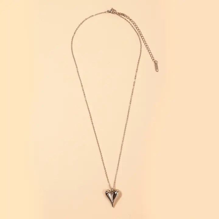 Heart Charm 18K Gold Plated Stainless Steel Necklace